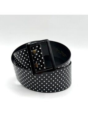 Vintage Two Blondes New York Black & White Polka Dot Sliding Adjustable Belt